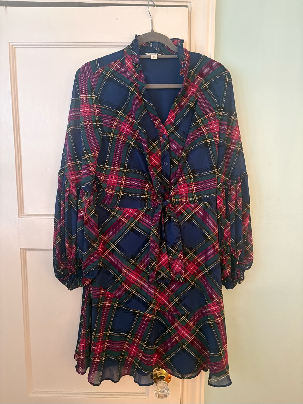 Cato Christmas Midnight Plaid Paris Dress